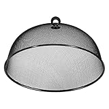 HEMOTON Mesh Food Cover Edelstahl Mesh Dome Food Cover Protector Rundes Mesh Screen Food Zelt für Küche Outdoor Picknick Wiederverwendbar Groß Schwarz 15,7 Z