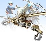 SZDYQ Handhebelseilzug, Seilzug Mit Ratsche Hand Power Puller, 2t Heavy Duty Hand Power Puller Anziehen Werkzeug, 2 Haken Seilwinde Flaschenzug Hebezug T