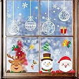 Yitla Weihnachtsdeko Fenster Doppelseitiges Muster,218Fensterbilder Weihnachten Selbstklebend, Weihnachten Fenstersticker für Weihnachten Winter Dekoration (7 Sheets)