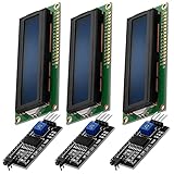 AZDelivery 3 x HD44780 16x2 LCD Modul Display Bundle mit I2C Schnittstelle 2x16 Zeichen kompatibel mit Arduino und Raspberry Pi inklusive E-Book! (mit Blauem Hintergrund und Weißen Zeichen)
