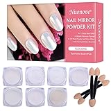 Nagelpuder, Nagel Spiegel Pulver, Nail Mirror Powder, Glitzerpuder für Nägel, Chrome-Pigmente Holographic Nail Powder Spiegelpulver für Nagel Design mit Spiegel und Shining Effek