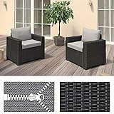 ZeoTioo Rattansessel Lounge Sessel Set 2x Gartensessel aus Polyrattan Gartenstuhl Stuhl Balkonstuhl Rattansessel Gartenlounge S