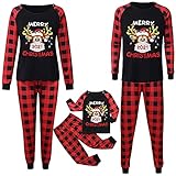 Beudylihy Weihnachten Pyjamas Set Chrismas Hirsch Weihnachtsanzug Drucken Nachtwäsche Weihnachtspullover Familie Schlafanzüge Top Weihnachtspullover Damen Herren Hausanzug