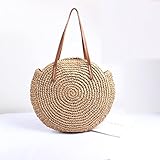 Dr&Phx Damen Für Umhängetasche Neue Runde Strohtasche Strandtasche Gewebte Schultertasche Mit Großer Kapazität Von Hand Häkeln S