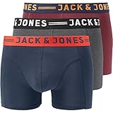 JACK & JONES M nnlich Jaclichfield Trunks 3 Pack Boxershorts, Burgundy, S EU