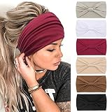Stirnbänder Damen Frauen Haarreifen Breite Boho Knot Yoga Sport Haarbänder Elastische Haarschmuck Mehrfarbig Weiche Turb