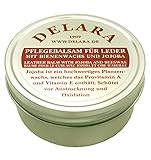 DELARA Hochwertiger Pflegebalsam für Leder mit Jojoba und Bienenwachs - schützt Glattleder wirksam vor Austrocknung und Oxidation, farblos - 150 ml - Made in Germany