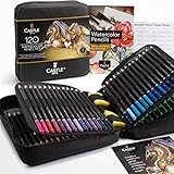 Castle Art Supplies 120 Aquarellstifte-Set mit Extras | Leuchtende Pigmente | Zeichnen und Malen zugleich | Für erfahrene Hobbykünstler, professionelle Künstler I R