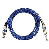 Sharplace 3 Polig XLR Weiblich zu Männlich 6.35mm Stecker Mikrofon Audio Kabel Mikrofonkabel - Blau 10