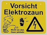 Vorsicht Elektrozaun | Achtung Hochspannung | Vorsicht Lebensgefahr | Hinweisschild (Elektrozaun)