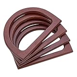 Fayme 4 D-f枚rmige Holzgriffe f眉r b枚rsen, Holz-griffe f眉r DIY Taschen, b枚rsen, Handtaschen, Clutchherstellung (braun)