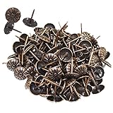 Möbel Nagel Polsterung Nägel 500 Stück Sofa Nagel Polsterung Tack Nagel Chrysantheme Muster Antik Optik Antike Nägel für Holz Polstermöbel Dekor Türnagel Möbel Machen Zubehör DIY 11x16mm Rote B