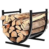 WYBB Kaminholzregal Halbkreisförmiges Brennholzregal Aus Metall, Kaminofen Feuerstelle Schwerlast-Brennholzhalter, Einfach zu Montierender Brennholzständer, Belastbar 100kg