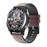 XYZK Herren Smart Watch Fitness Uhr mit Herzfrequenz und Blutdruck Spo2 Monitor mit Bluetooth Anruf App Nachricht Erinnerung Bluetooth Uhr IOS Android (B)