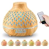 FRECOO Aroma Diffuser, 400ml Ultraschall Leise Luftbefeuchter, BPA-Free Aromatherapie Diffusor Ätherische Öle Luftbefeuchter mit 7 Farben LED für zuhause, Yoga ,Büro Spa S