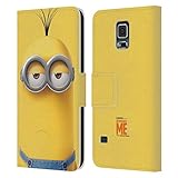 Head Case Designs Offizielle Zugelassen Despicable Me Kevin Minions Volles Gesicht Leder Brieftaschen Handyhülle Hülle Huelle kompatibel mit Samsung Galaxy S5 / S5 N