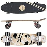 FunTomia Mini-Board Cruiser Skateboard 57cm aus 7-lagigem kanadischem Ahornholz inkl. Mach1 ABEC-11 Kugellager - mit oder Ohne LED R