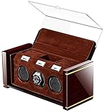 JJDSN Shaker Automatische mechanische Uhrenbox, Uhrenaufbewahrungs-Wickler-Drehteller, erweiterte Steuerung und leiser Motor, Klavierlackoberfläche, weiche, Flexible W