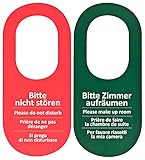 50 Stück Türschild Hotel Bitte nicht stören - Zimmer aufräumen rot/grü