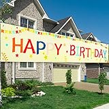 Happy Birthday Dekoration Banner Groß Geburtstag Hof Schild Geburtstag Party Photo Booth Hintergrund Banner, 3.0 x 0.5