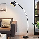 Lindby Stehlampe (Bogenleuchte) 'Phileas' (Modern) in Schwarz aus Metall u.a. für Wohnzimmer & Esszimmer (1 flammig, E27) - Bogenlampe, Stehleuchte, Floor Lamp, Standleuchte, Wohnzimmerlamp