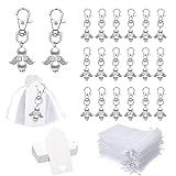 Belvanr Gastgeschenk Taufe 20 Stück Gastgeschenke Kommunion Schutzengel Schlüsselanhänger Glücksbringer Anhänger Engel Klein Anhänger Hochzeit Taufe Anhänger für Kommunion Dek