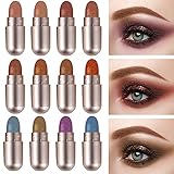 Boobeen Lidschatten-Palette, 12 Farben, hochpigmentiert, aufhellend, Lidschatten-Set, Rouge, Highlighter, Puder, Make-up-Set, natürlicher Lidschatten-Set für Anfäng