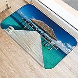 OPLJ Strandmatten mit Sonnenuntergangsdruck, waschbare Teppiche für Küche und Bad, Fußmatten für Wohnzimmer und Schlafzimmer A8 50x80