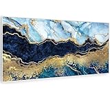 Klarstein Wonderwall Air Art Smart Infrarotheizung mit Thermostat - Infrarotheizkoerper, WiFi Infrarot Heizung, App-Steuerung, Wandhalterung, 120 x 60 cm, weiß, Motiv: Blauer M