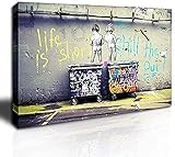 Street Art Kind Graffiti Leinwand Wandkunst Pinkeln Jungen Poster Kunst Dekor Malerei Wohnkultur Wohnzimmer Schlafzimmer Mit Rahmen (20x30cm/8x12inch)I
