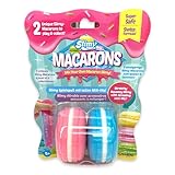 SLIMY Macarons 3 x 50g in Rosa & Blau - Original Slime Set mit verschiedenen Spielmassen, Glitzer und Streusel zum Einkneten, Spielspaß für Kinder, elastische Spielknete (Spielzeug ab 3 Jahre)