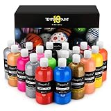 Magicfly Fingerfarben Kinder Ungiftig, Fingerfarben 18 x 380ml, Fingerfarben Set (Neon, Metallic, Glitzer- und Standardfarben) Ungiftig Plakatfarbe Set für Kinder, Schule, Hobby