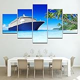 Modular 5 Panel Luxus Kreuzfahrtschiff Meerblick Bild Druck Malerei Leinwand Wandkunstdrucke und Poster A9 XL