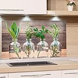 GRAZDesign Küchenrückwand Glas-Bild Spritzschutz Herd Edler Kunstdruck hinter Glas Bild-Motiv Gewürze Eyecatcher für Zuhause / 80x60