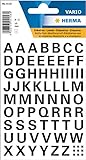 HERMA 4158 Buchstaben Aufkleber A - Z, wetterfest (Schriftgröße 10 mm, 1 Blatt, Folie) selbstklebend, permanent haftende Alphabet Sticker, 74 Etiketten, transparent / schw