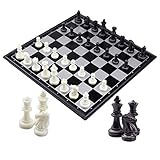SANTOO Schachspiel Magnetisch Klappbar Schachbrett Schach für Kinder Erwachsene Reisen Schach Chess mit Aufbewahrungsbox