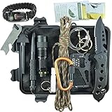 Professionelles Militär Survival Kit Komplett Dritte Generation Notfall Berg Trekking Wandern Outdoor 11in1 Taschenlampe Armband Paracord Handlich Multifunktion Feuerstahl Messer Reise Camping S