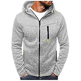 Eternali Drucken Reißverschluss Hoodie Sweatjacke Herren Zip Kapuzenjacke Einfarbig Casual Langarm Zipper Kapuzenpullover Jacke Printed Mode Hooded Sweatshirt Herbst Winter Sport Männer Kapuzenjack