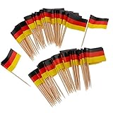 Berrywho 100pcs Papier Deutschland Flagge Picks Mini Fruit Cocktail Essen Zahnstocher Sticks Flagg