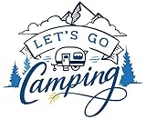 Samunshi Let's Go Camping Schriftzug Aufkleber Sticker Autoaufkleber Scheibenaufkleber Motorradaufkleber in 10 Größen (10x8,3cm hellblau)