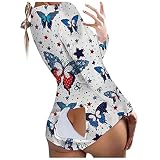 Schlafanzug Damen Kurz Plüsch Kuschel Schlafanzug Valentinstag Strampler Sexy Rückenfrei Einteiler Jumpsuit Pyjama Winter Mit Funktionale Geknöpfte Klappe Erotische Pyj