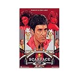 YYCYY Scarface Filmposter, Al Pacino, dekoratives Gemälde, Leinwand, Wandkunst, Wohnzimmer, Poster, Schlafzimmer, Malerei, 30 x 45