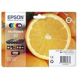 Epson Original T3337 Tinte, Orange, Claria Premium, Text- und Hochglanzfotodruck (Multipack 5-farbig) (CYMK + Photo-schwarz)