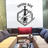 HFDHFH Shisha Bar Wandaufkleber Haus Dekoration Wohnzimmer Kunst Wandaufkleber Shisha Shop Polygon Tap