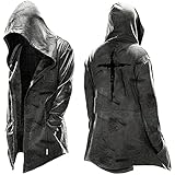 JenK Cing Herren Kapuzenpullover Jacke Sweatshirt Drucken Hooded Jacke Hoodie Männer Winter Mantel Wintermantel mit Kordelzug Lose Freizeit Trenchcoat Cosplay Windbreaker Übergangjack