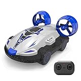 Weaston 2 In 1 Amphibisches Ferngesteuertes Hovercraft, 2,4 G Wasserdichtes Elektrisches RC-Rennauto, Hochgeschwindigkeits-Drift-fallsicherer Wiederaufladbarer RC-LKW Und -Boot, Outdoor-I