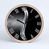 Tulup Holzuhr Uhr Holz ⌀ 30cm Dekoration Wanduhr Modern Runde Stille Uhren Schwarze Uhrzeiger - Metall Abstrak