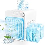 Mini Mobile Klimaanlage, Cube Air Cooler Mini Klimaanlage USB, Mini Luftkühle Portatile Persönlicher Luftkühler Für Büro, Auto, Keine Batterie (Weiß) (Weiß)