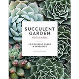 Succulent Garden Notecards: 20 Different Cards and Envelop