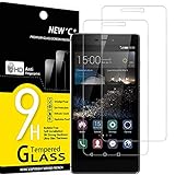 NEW'C 2 Stück, Schutzfolie Panzerglas für Huawei P8, Frei von Kratzern, 9H Härte, HD Displayschutzfolie, 0.33mm Ultra-klar, Ultrabeständig